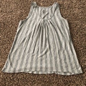 Gray and white womens tank top